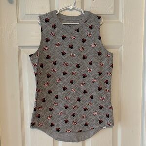 Disney Gray Tank Top with Mickey Mouse Pattern